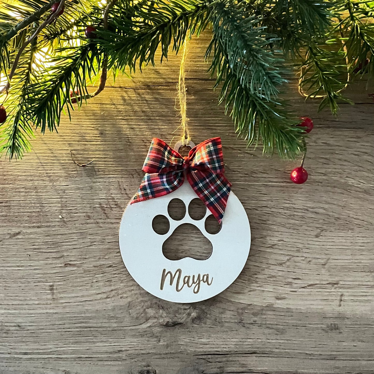 Pallina albero di Natale con zampa