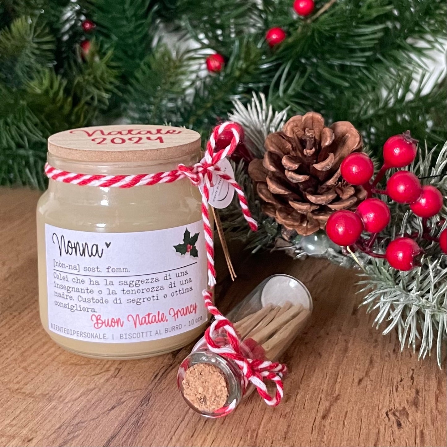 Candela Natale con dedica