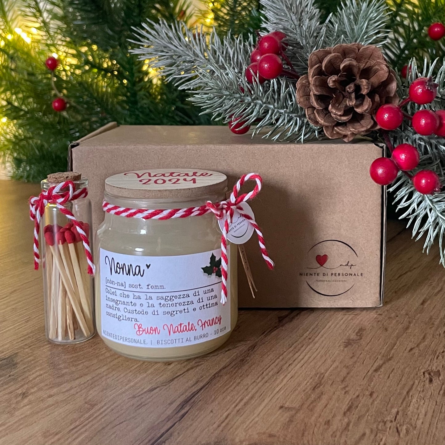 Candela Natale con dedica