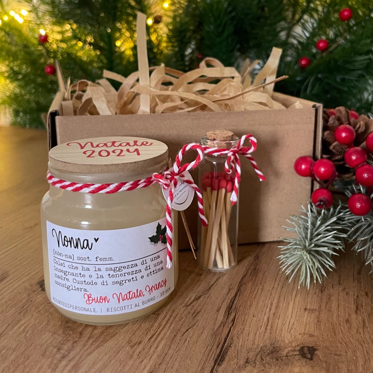 Candela Natale con dedica