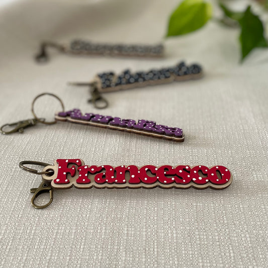 Portachiavi legno con nome